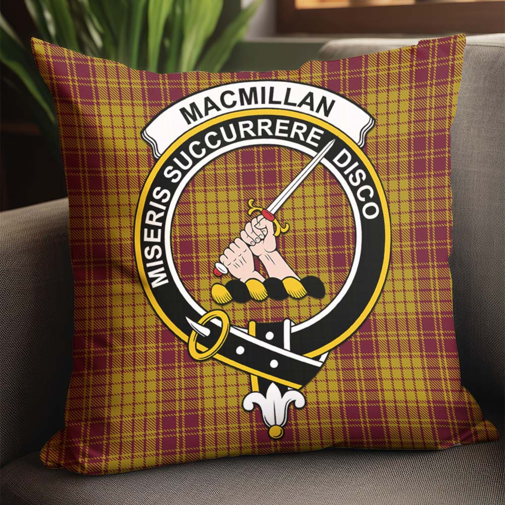 MacMillan Dress Tartan Pillow Cover with Family Crest - Tartanvibesclothing