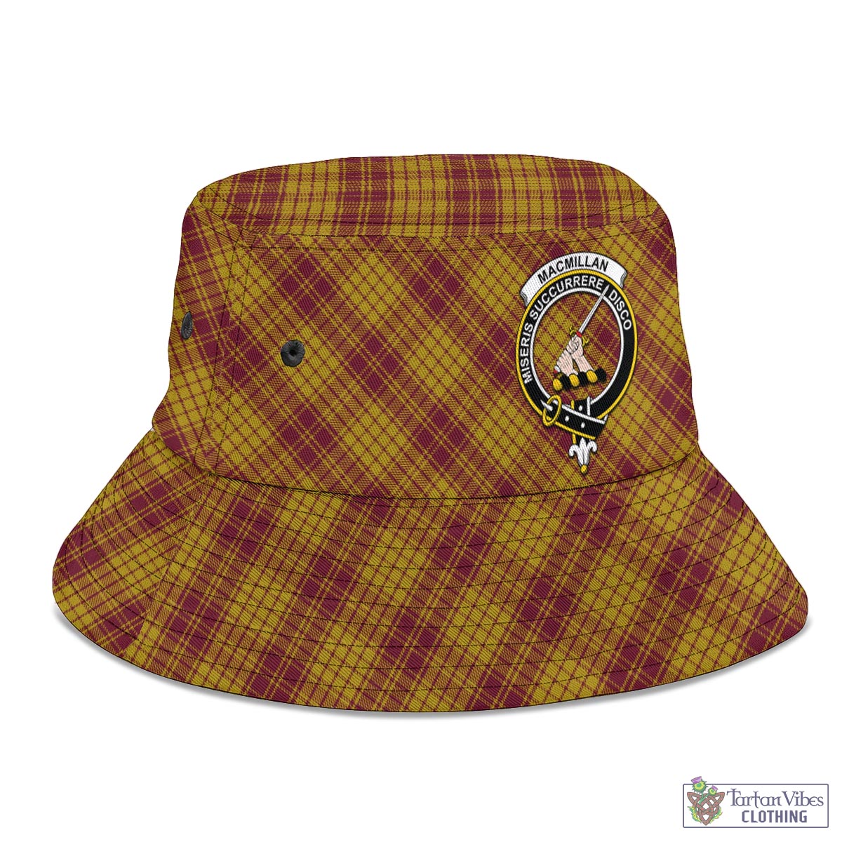 Tartan Vibes Clothing MacMillan Dress Tartan Bucket Hat with Family Crest