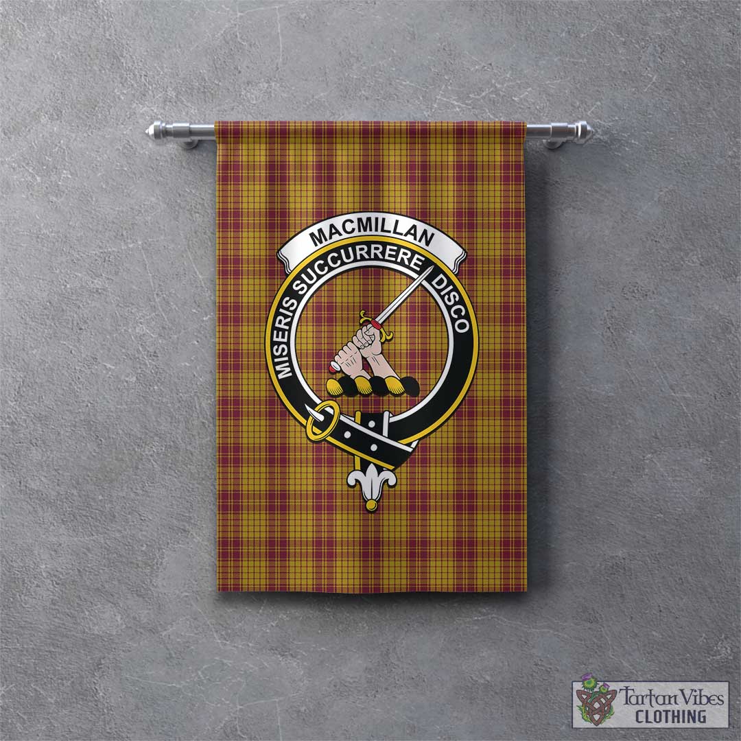 Tartan Vibes Clothing MacMillan Dress Tartan Gonfalon, Tartan Banner with Family Crest