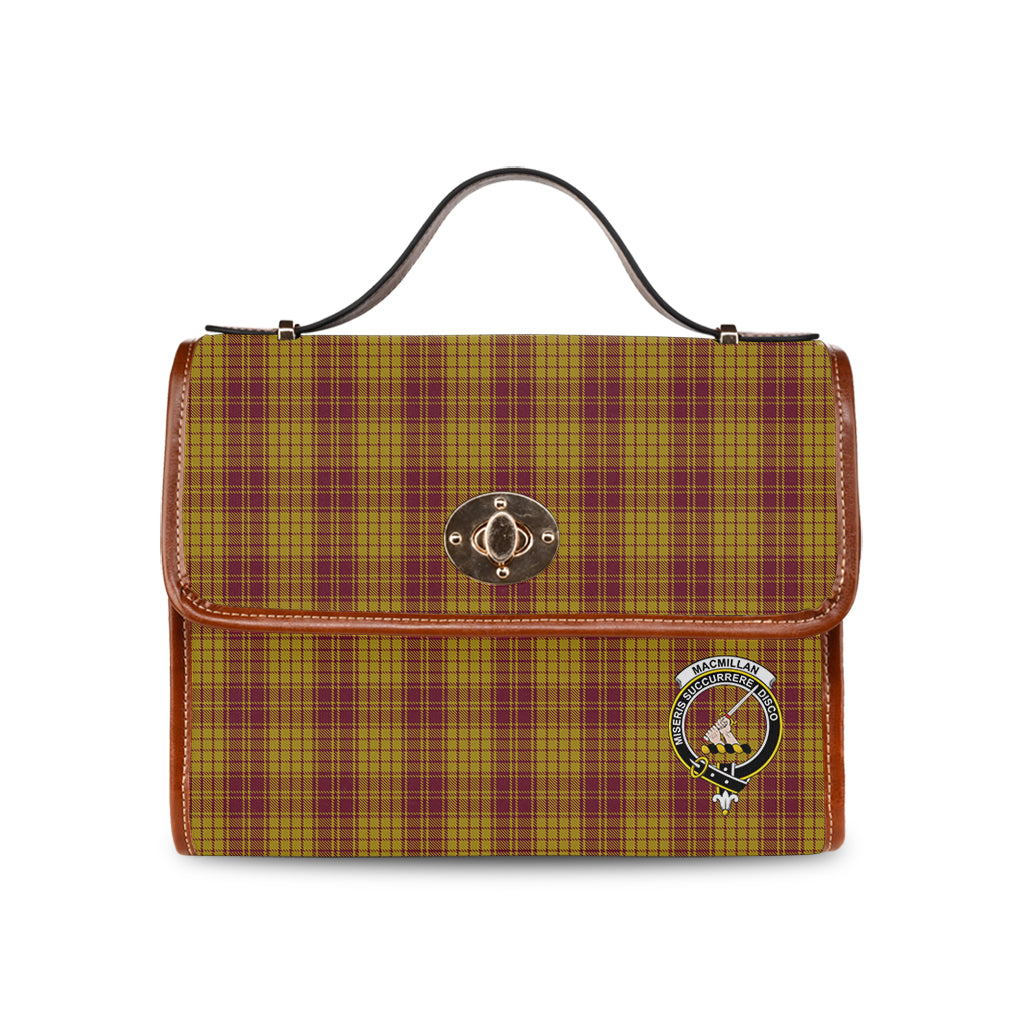 macmillan-dress-tartan-leather-strap-waterproof-canvas-bag-with-family-crest