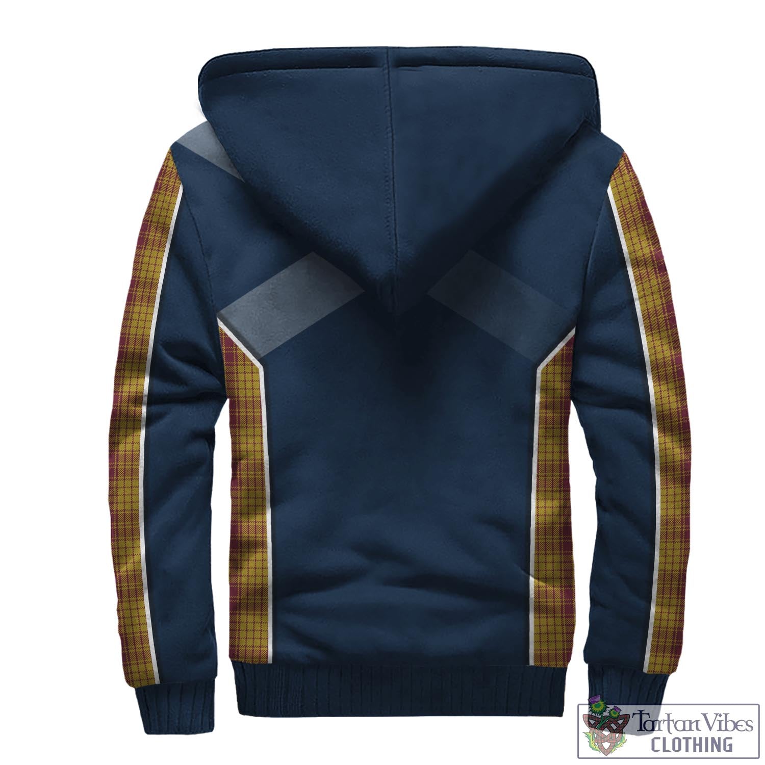 Tartan Vibes Clothing MacMillan Dress Tartan Sherpa Hoodie with Family Crest and Scottish Thistle Vibes Sport Style