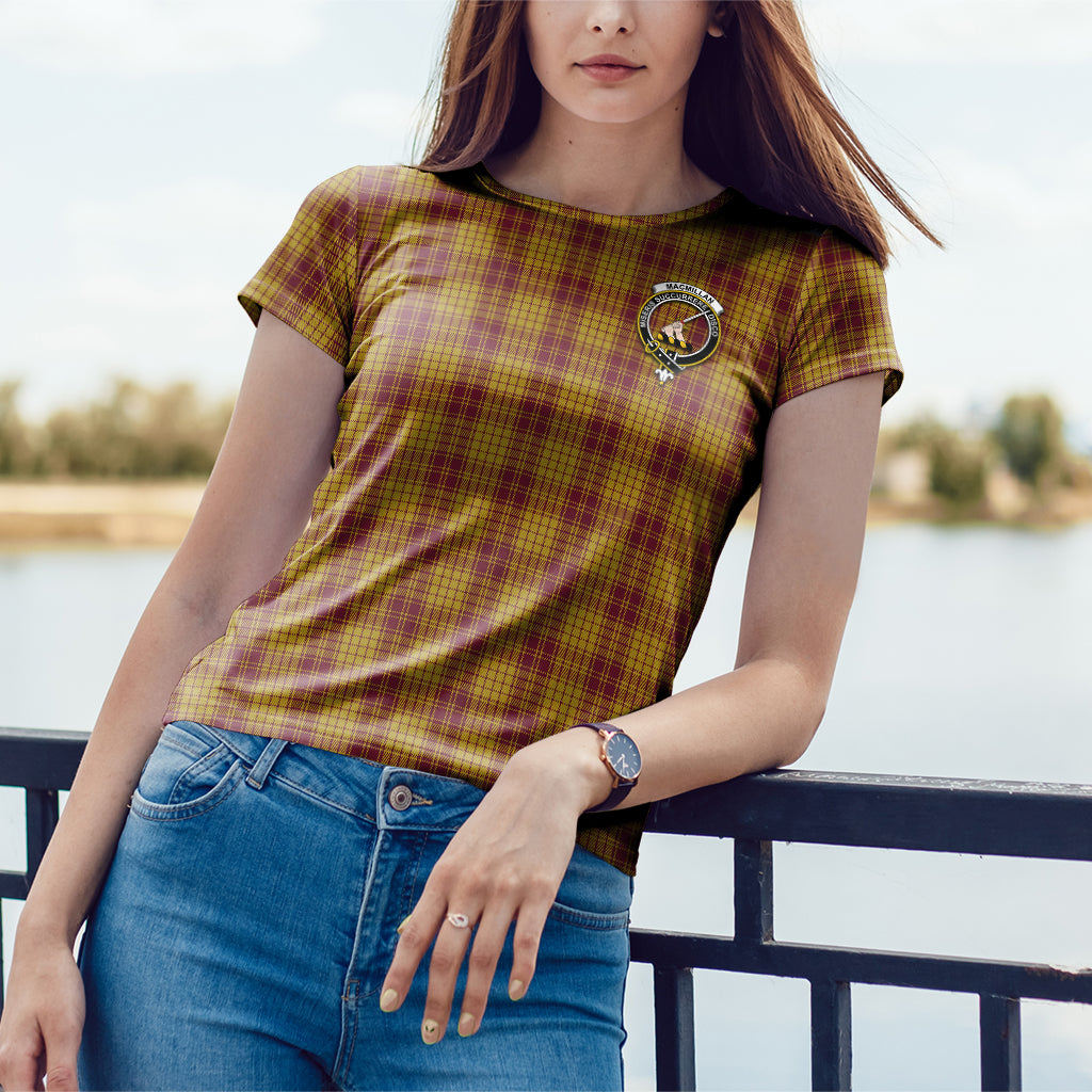 MacMillan Dress Tartan T-Shirt with Family Crest - Tartan Vibes Clothing