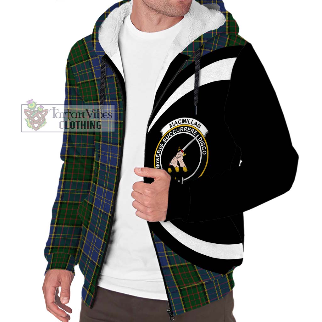 MacMillan Hunting Tartan Sherpa Hoodie with Family Crest Circle Style Unisex S - Tartan Vibes Clothing