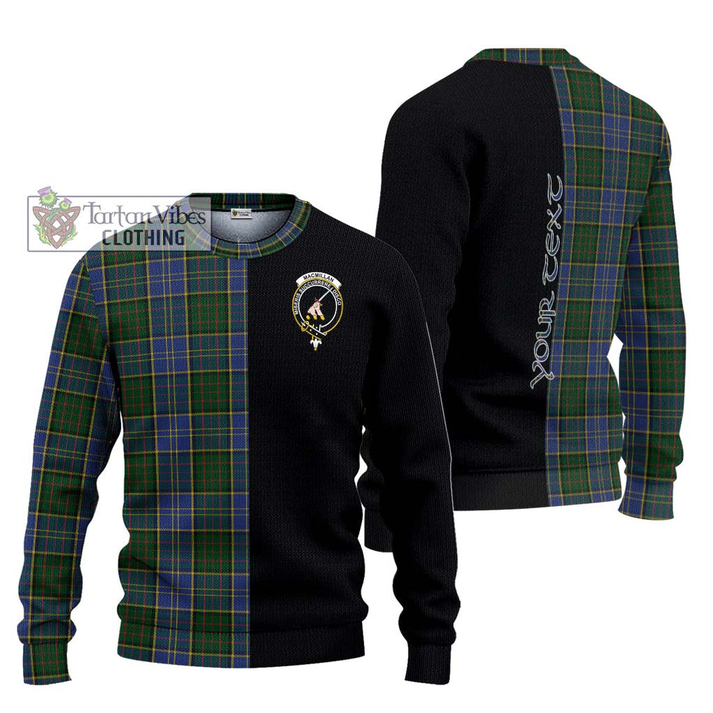 MacMillan Hunting Tartan Knitted Sweater with Family Crest and Half Of Me Style Unisex - Tartanvibesclothing Shop