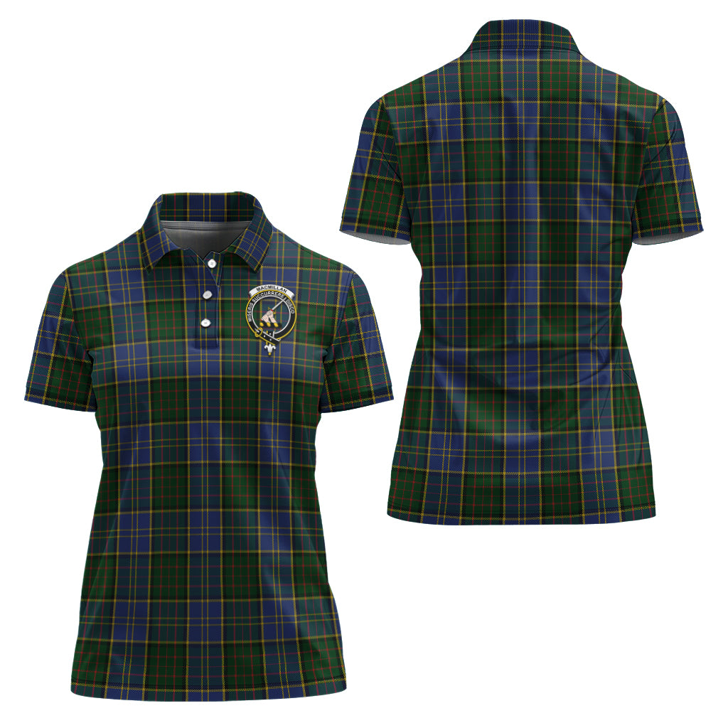 MacMillan Hunting Tartan Polo Shirt with Family Crest For Women Women - Tartan Vibes Clothing