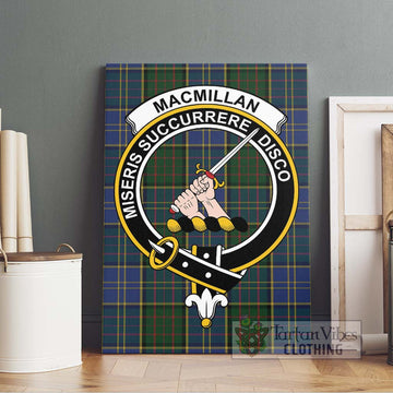 MacMillan Hunting Tartan Canvas Print Wall Art with Family Crest