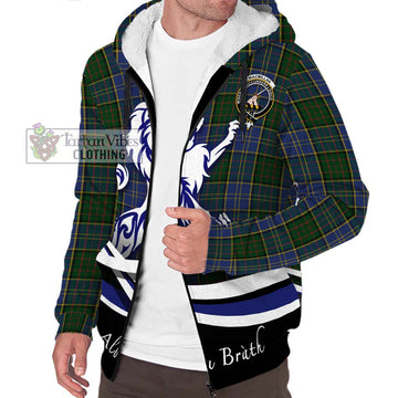 MacMillan Hunting Tartan Sherpa Hoodie with Alba Gu Brath Regal Lion Emblem