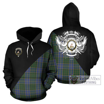 MacMillan Hunting Tartan Hoodie with Family Crest and Military Logo Style