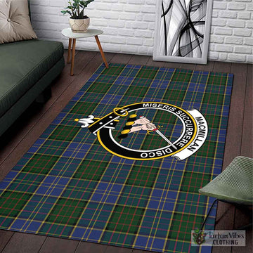 MacMillan Hunting Tartan Area Rug with Family Crest