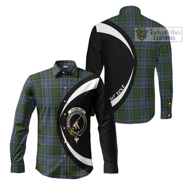 MacMillan Hunting Tartan Long Sleeve Button Up with Family Crest Circle Style