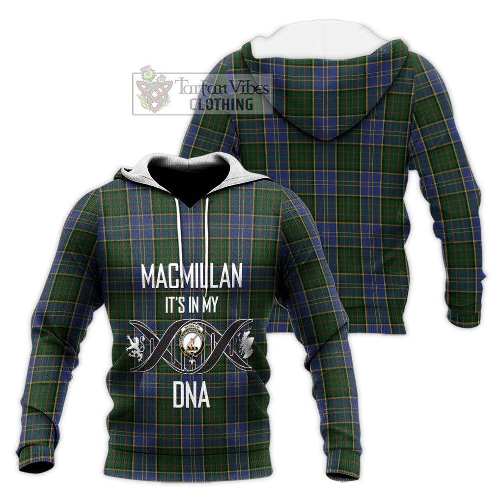 MacMillan Hunting Tartan Knitted Hoodie with Family Crest DNA In Me Style Unisex Knitted Pullover Hoodie - Tartanvibesclothing Shop