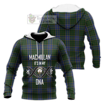 MacMillan Hunting Tartan Knitted Hoodie with Family Crest DNA In Me Style