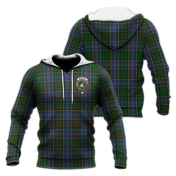 MacMillan Hunting Tartan Knitted Hoodie with Family Crest