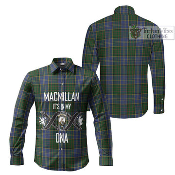 MacMillan Hunting Tartan Long Sleeve Button Shirt with Family Crest DNA In Me Style