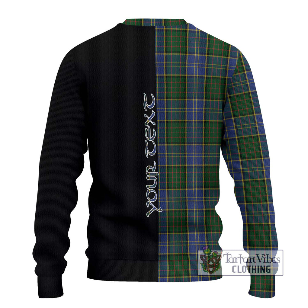 MacMillan Hunting Tartan Knitted Sweater with Family Crest and Half Of Me Style - Tartanvibesclothing Shop