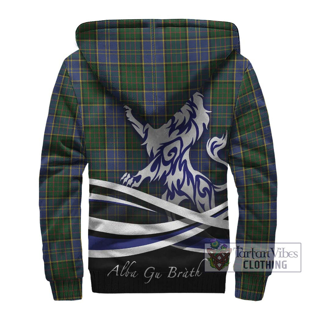 MacMillan Hunting Tartan Sherpa Hoodie with Alba Gu Brath Regal Lion Emblem - Tartanvibesclothing Shop