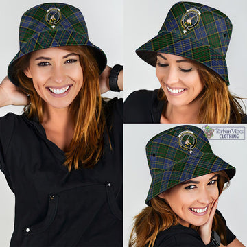 MacMillan Hunting Tartan Bucket Hat with Family Crest