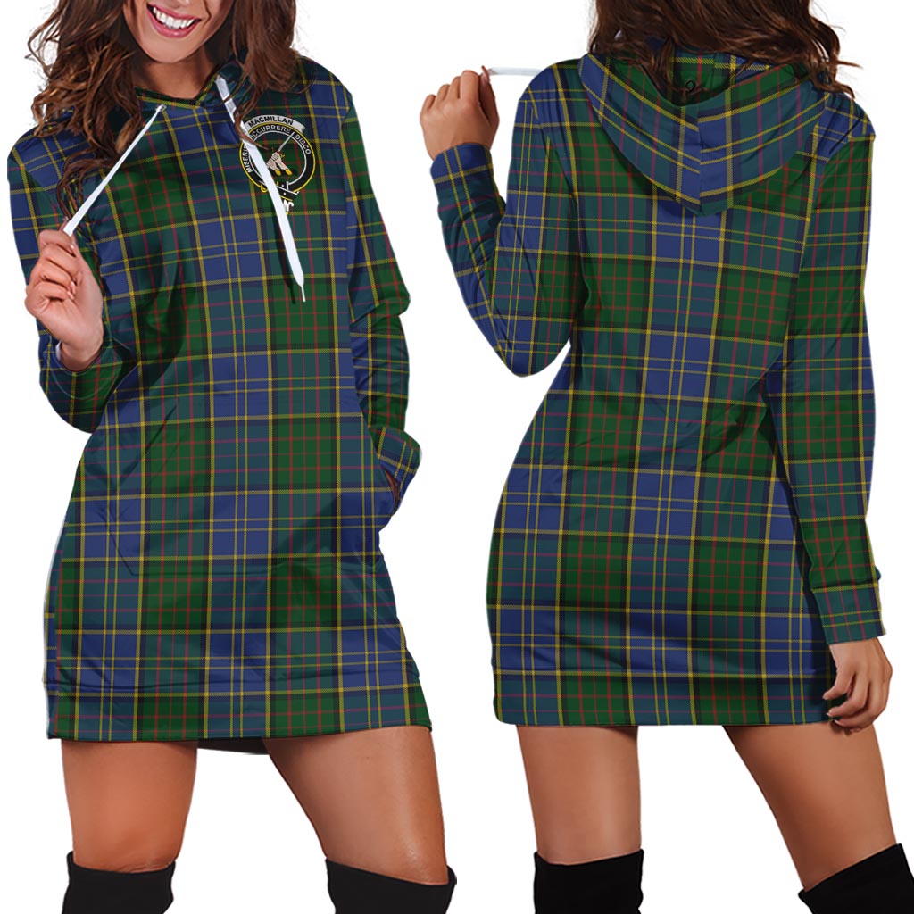 MacMillan Hunting Tartan Hoodie Dress with Family Crest - Tartan Vibes Clothing