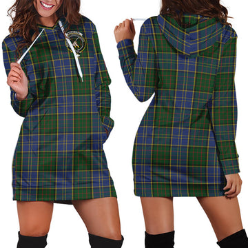 MacMillan Hunting Tartan Hoodie Dress with Family Crest