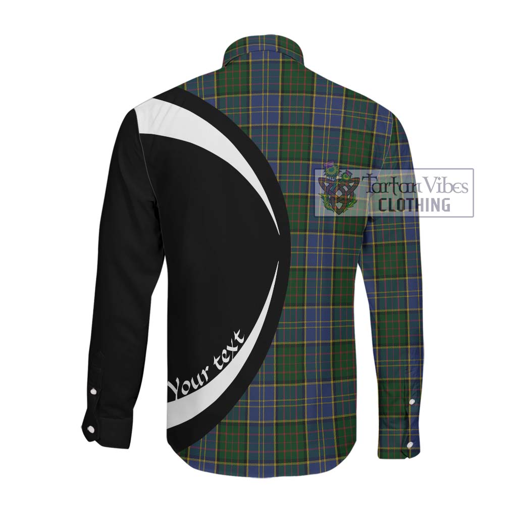 MacMillan Hunting Tartan Long Sleeve Button Up with Family Crest Circle Style Men's Shirt - Tartan Vibes Clothing