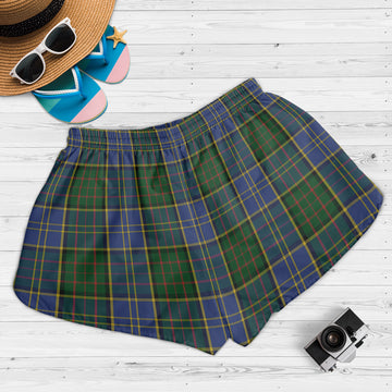 MacMillan Hunting Tartan Womens Shorts with Family Crest