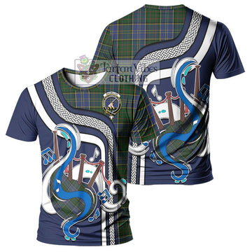 MacMillan Hunting Tartan T-Shirt with Epic Bagpipe Style