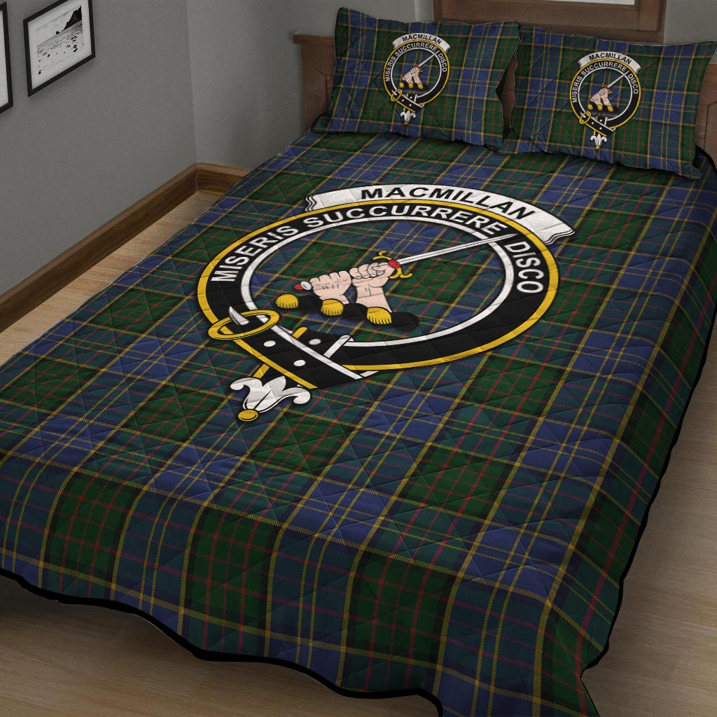 MacMillan Hunting Tartan Quilt Bed Set with Family Crest - Tartan Vibes Clothing