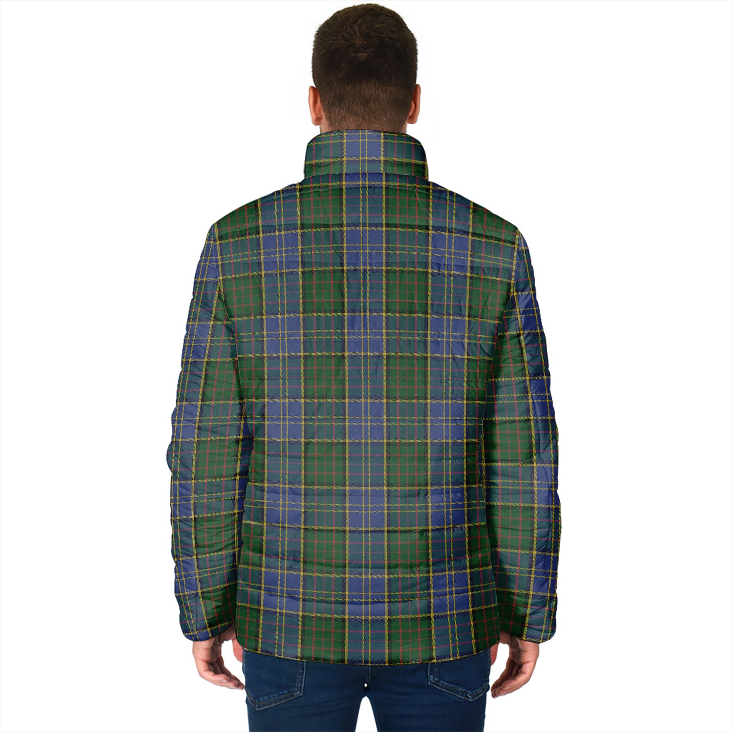 MacMillan Hunting Tartan Padded Jacket with Family Crest - Tartan Vibes Clothing