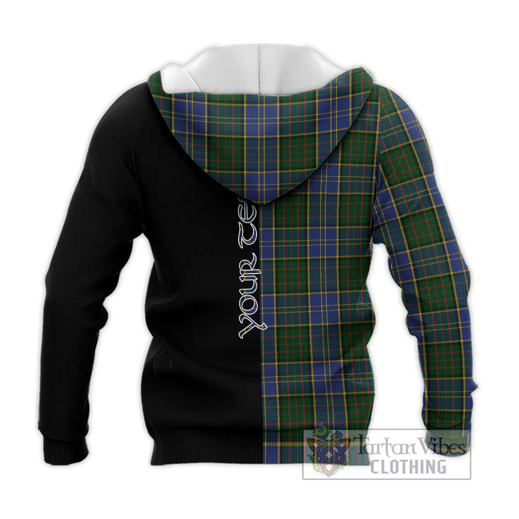 MacMillan Hunting Tartan Knitted Hoodie with Family Crest and Half Of Me Style - Tartanvibesclothing Shop