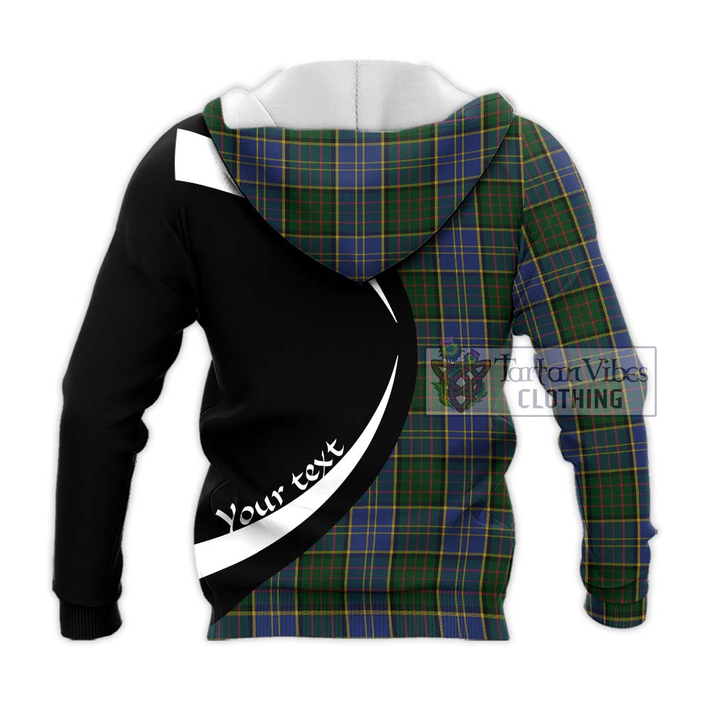 MacMillan Hunting Tartan Knitted Hoodie with Family Crest Circle Style - Tartan Vibes Clothing