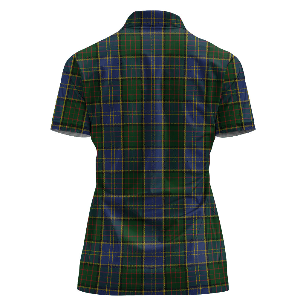 MacMillan Hunting Tartan Polo Shirt with Family Crest For Women - Tartan Vibes Clothing