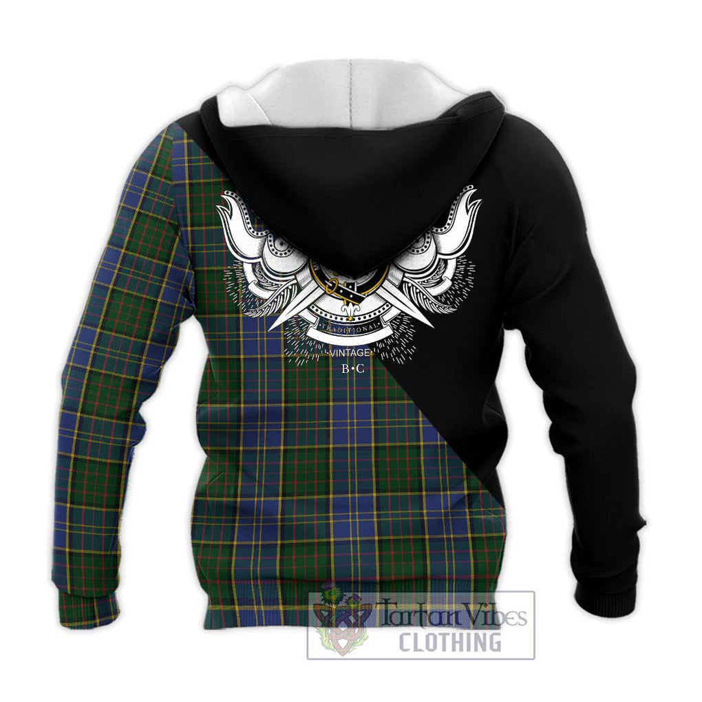 MacMillan Hunting Tartan Knitted Hoodie with Family Crest and Military Logo Style - Tartanvibesclothing Shop