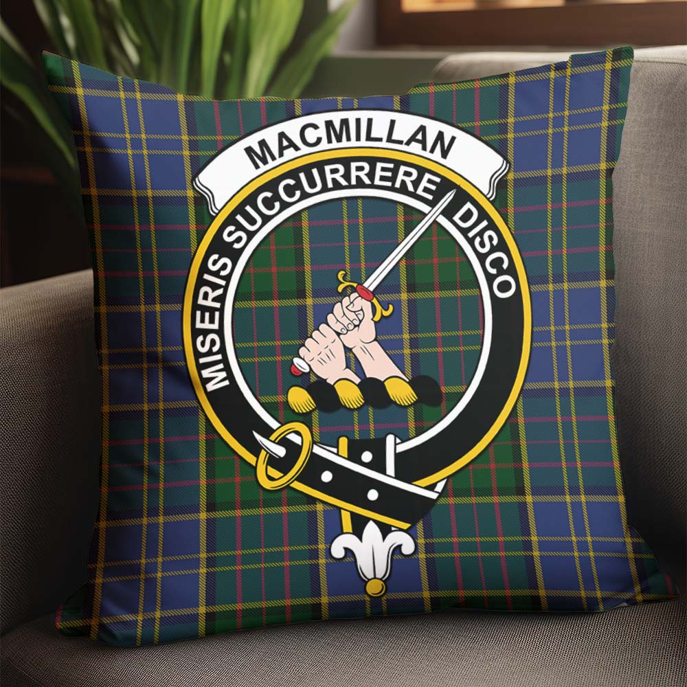 MacMillan Hunting Tartan Pillow Cover with Family Crest - Tartanvibesclothing