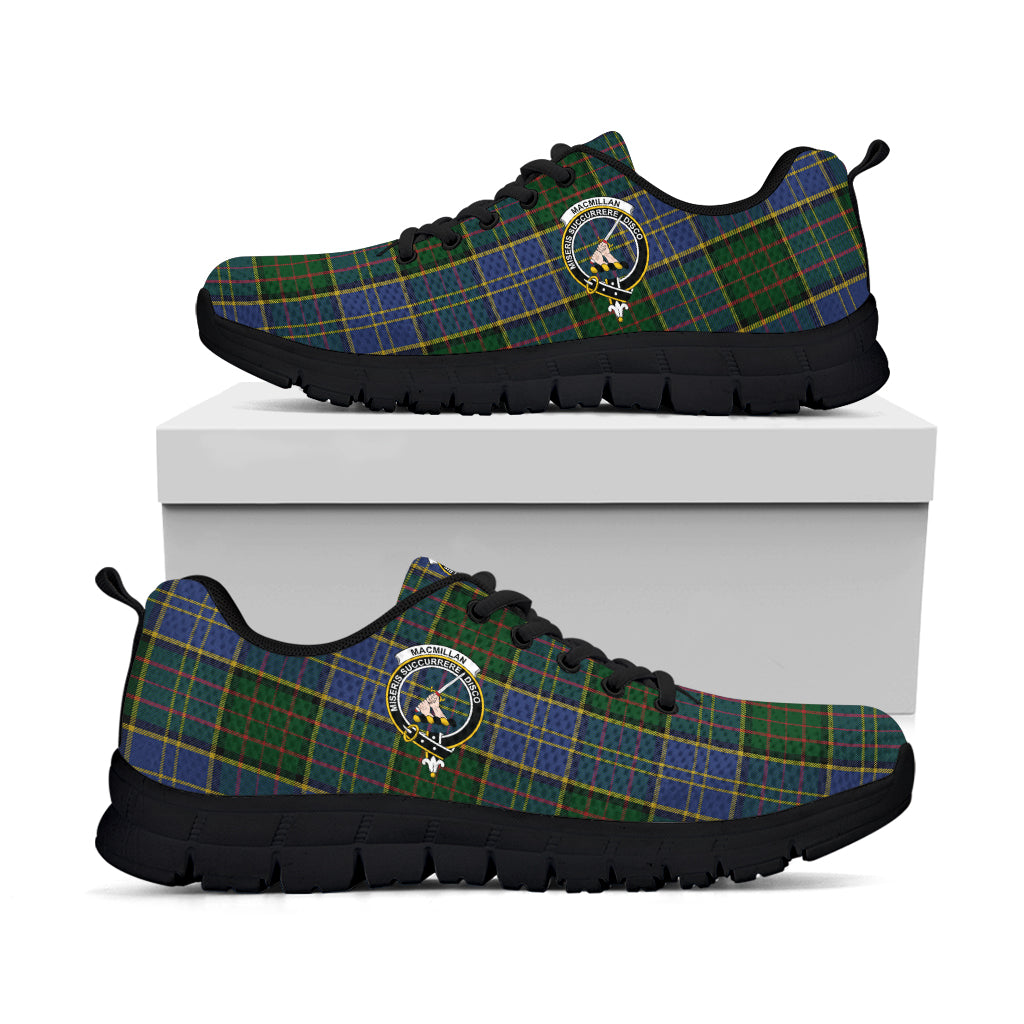 MacMillan Hunting Tartan Sneakers with Family Crest - Tartan Vibes Clothing