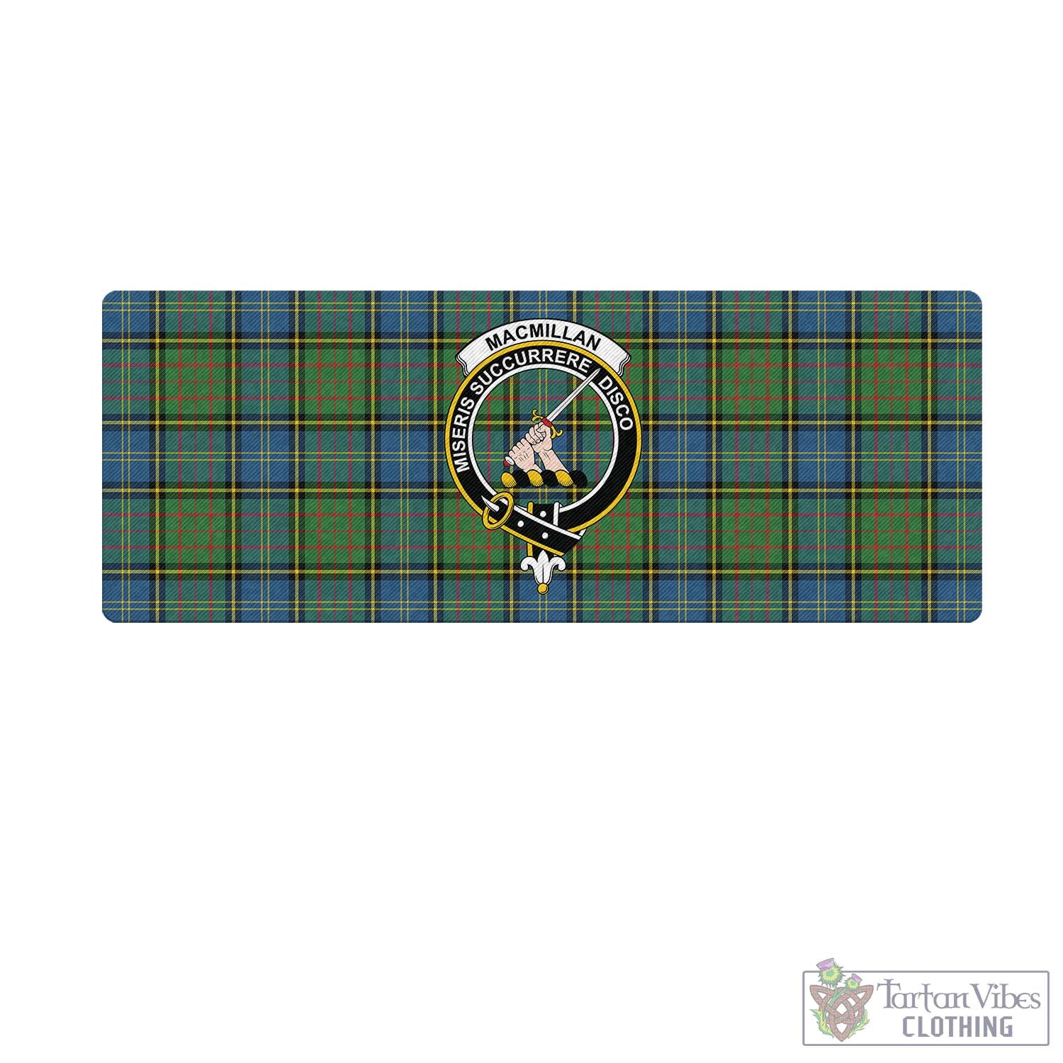 Tartan Vibes Clothing MacMillan Hunting Ancient Tartan Mouse Pad with Family Crest