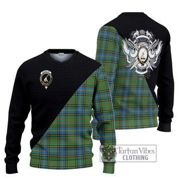 MacMillan Hunting Ancient Tartan Ugly Sweater with Family Crest and Military Logo Style