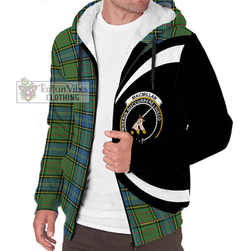 MacMillan Hunting Ancient Tartan Sherpa Hoodie with Family Crest Circle Style