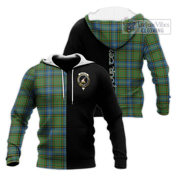 MacMillan Hunting Ancient Tartan Knitted Hoodie with Family Crest and Half Of Me Style