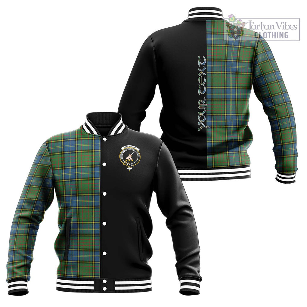 MacMillan Hunting Ancient Tartan Baseball Jacket with Family Crest and Half Of Me Style Unisex - Tartanvibesclothing Shop