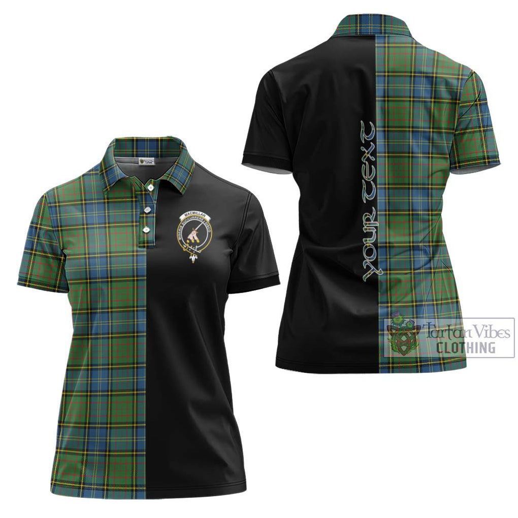 MacMillan Hunting Ancient Tartan Women's Polo Shirt with Family Crest and Half Of Me Style Women - Tartanvibesclothing Shop