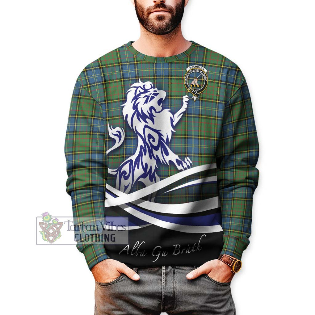 MacMillan Hunting Ancient Tartan Sweatshirt with Alba Gu Brath Regal Lion Emblem Unisex - Tartanvibesclothing Shop