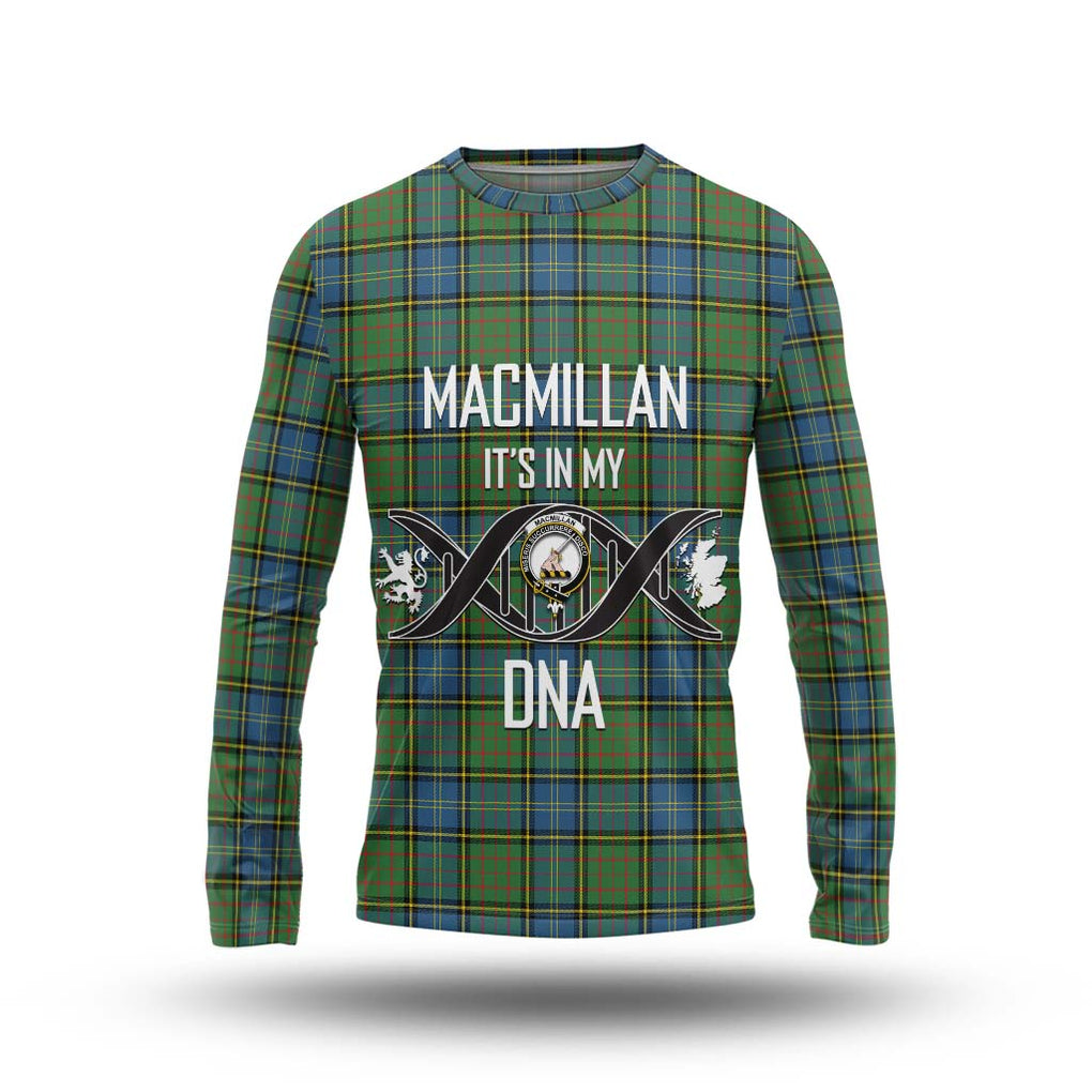 MacMillan Hunting Ancient Tartan Long Sleeve T-Shirt with Family Crest DNA In Me Style Unisex - Tartanvibesclothing Shop