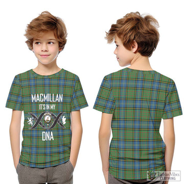 MacMillan Hunting Ancient Tartan Kid T-Shirt with Family Crest DNA In Me Style