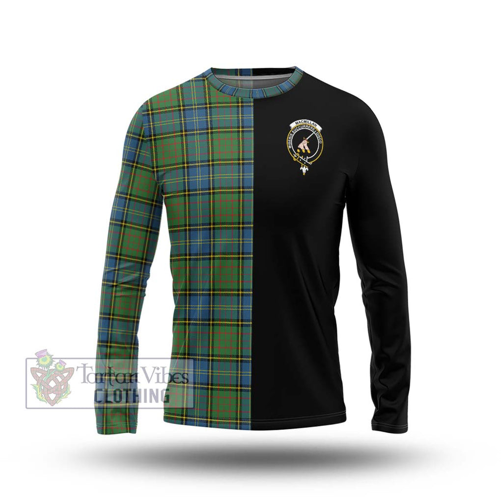 MacMillan Hunting Ancient Tartan Long Sleeve T-Shirt with Family Crest and Half Of Me Style Unisex - Tartanvibesclothing Shop