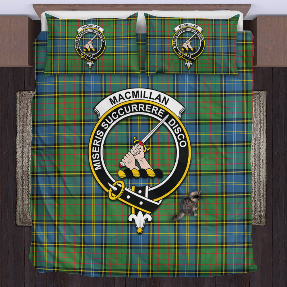 MacMillan Hunting Ancient Tartan Bedding Set with Family Crest US Bedding Set - Tartan Vibes Clothing