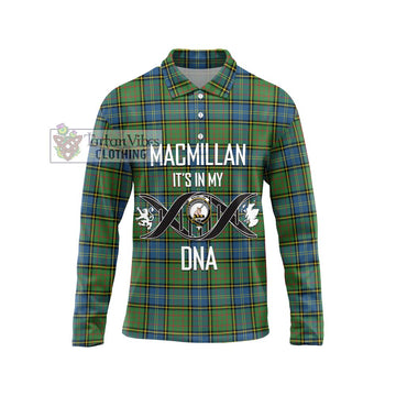 MacMillan Hunting Ancient Tartan Long Sleeve Polo Shirt with Family Crest DNA In Me Style