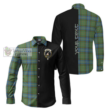 MacMillan Hunting Ancient Tartan Long Sleeve Button Shirt with Family Crest and Half Of Me Style