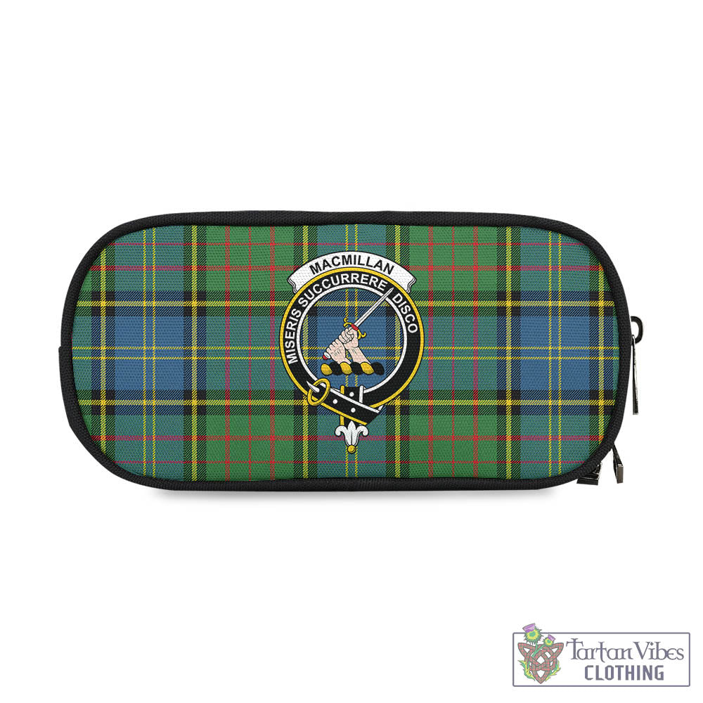 Tartan Vibes Clothing MacMillan Hunting Ancient Tartan Pen and Pencil Case with Family Crest