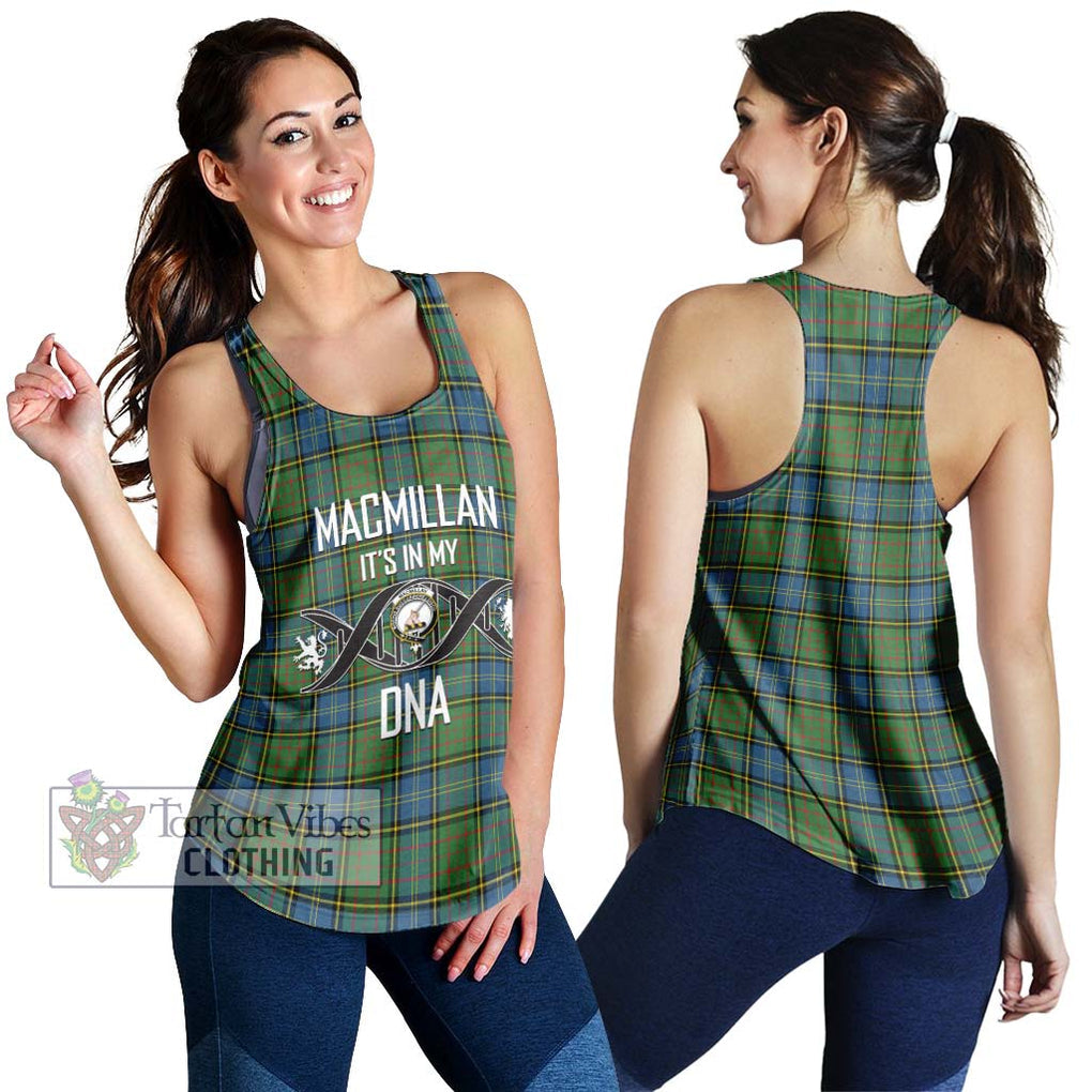 MacMillan Hunting Ancient Tartan Women's Racerback Tanks with Family Crest DNA In Me Style 4XL - Tartanvibesclothing Shop