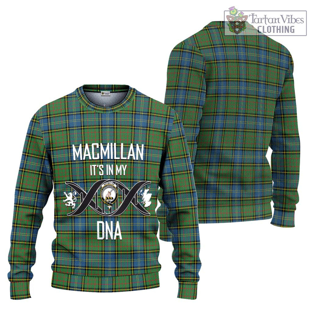 MacMillan Hunting Ancient Tartan Knitted Sweater with Family Crest DNA In Me Style Unisex - Tartanvibesclothing Shop